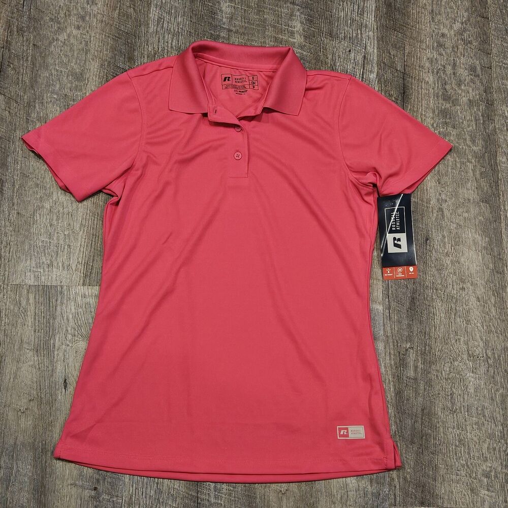 Russell Athletic Dri Power Women's/Girls Pink Golf Polo Shirt Size S/P/CH NWT